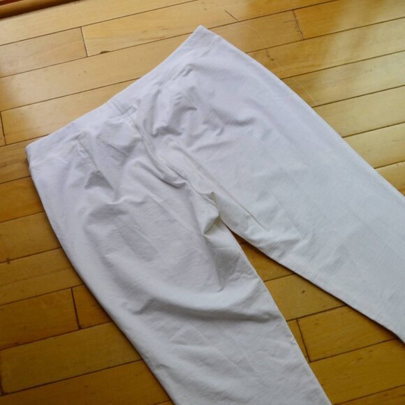 Eileen Fisher White Casual Cropped Pants Size L - Picture 7 of 8